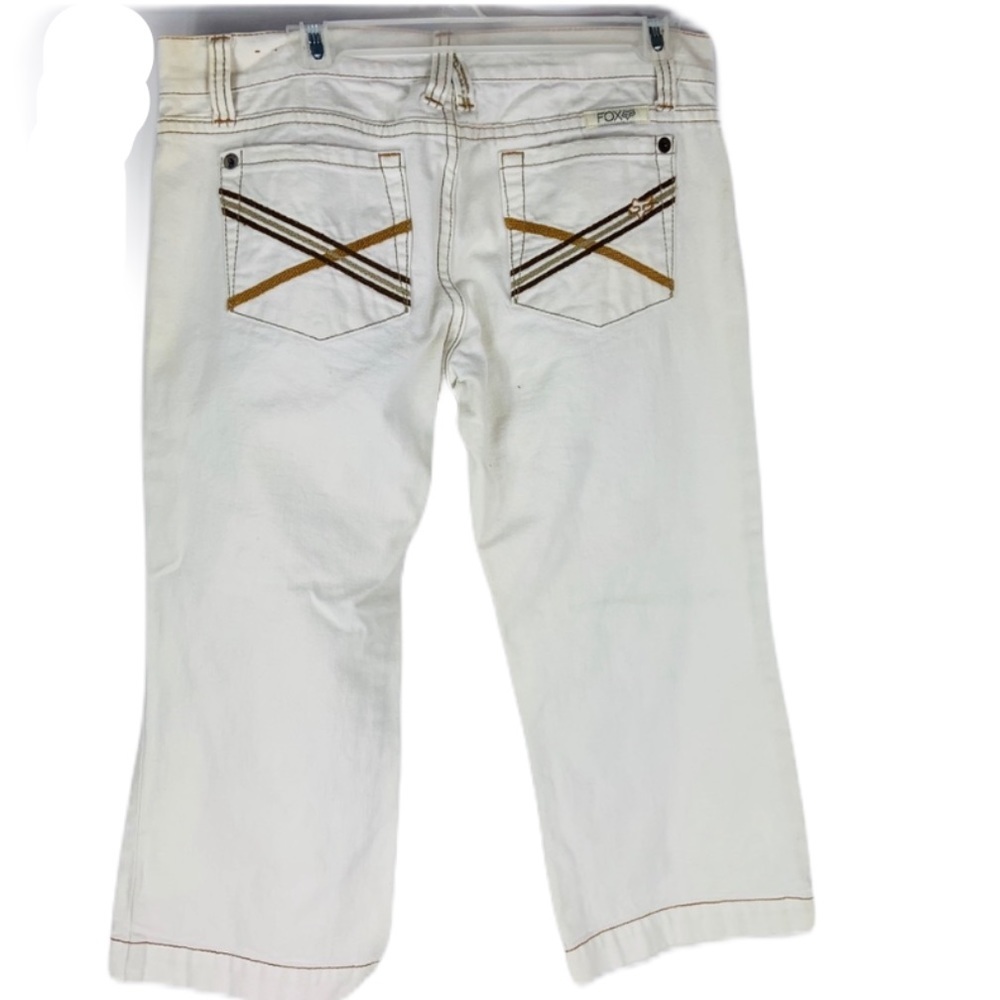 Fox White Women’s Jeans with Brown Pocket Accent